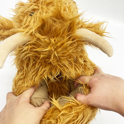 Highland Cow Slippers – Novelty Fluffy Plush Warm Animal Slippers (Adult & Kid Sizes)