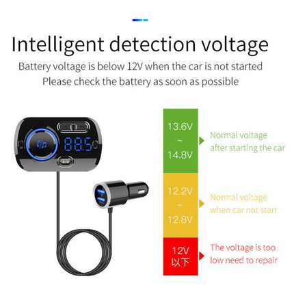 Handsfree Wireless Bluetooth 5.0 FM Transmitter Car Radio MP3 Player USB Charger