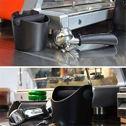 Coffee Waste Container Espresso Grinds Knock Box Tamper Tube Bin Black Bucket