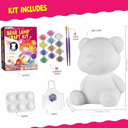 Paint Your Own Bear Lamp Kit DIY Arts & Crafts Painting Set Gift for Kids Boys Girls