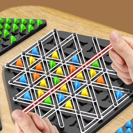 Chain Triangle Chess Game Triggle Rubber Band Game for Kids Adults