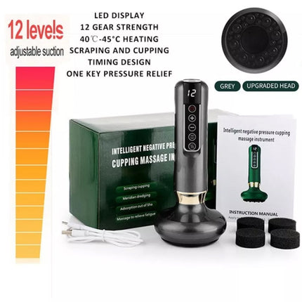 12 levels Electric Cupping Massager Vacuum Suction Cup GuaSha Anti Cellulite USB Charging