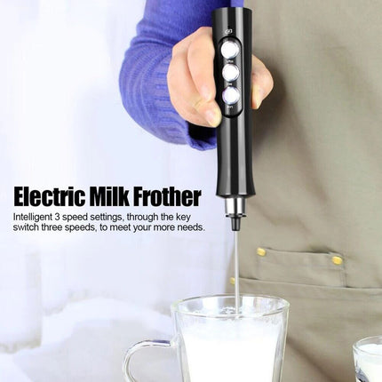 Electric Milk Frother Egg Whisk Beater Foamer Maker Coffee Drink Mixer