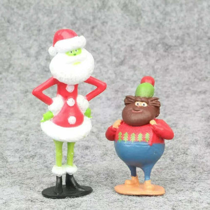 12Pcs How the Grinch Stole Christmas Cartoon Action Figure Kids Toy Doll Gifts
