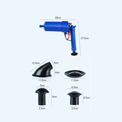 Drain Cleaner High Pressure Compressed Blaster Pump Manual Plunger Sink Pipe