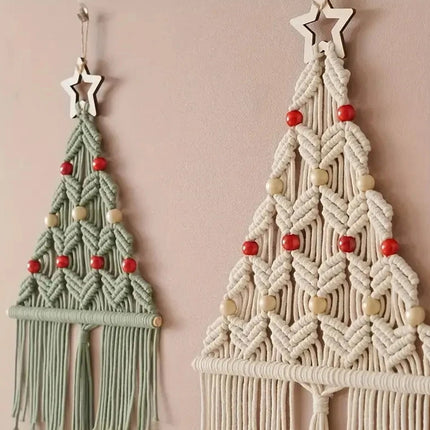 2pcs Knitted Christmas Tree DIY Kit , Wall Hanging Decor, Festive Gift