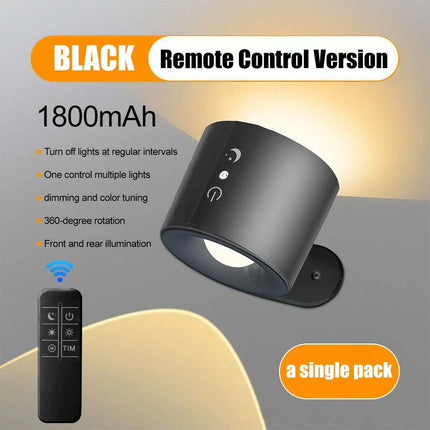 Rechargeable LED Wall Sconce Light, Magnetic Wall Mounted Night Lamp with Remote Control
