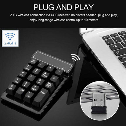 2.4Ghz Wireless Numeric Keypad Mechanical Feel Number Pad Keyboard 19 Keys