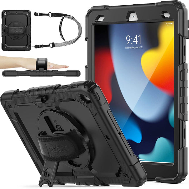 Rugged Shockproof Outdoor Case for iPad 9 / 8 / 7th Gen 10.2 with Holder for Kid
