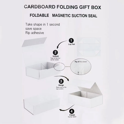 Wiederverwendbare Geschenkverpackung, Maße 22x17x8,5 cm | Stabile Kartonverpackung für Geschenke, einfach zu montieren und mehrfach nutzbar