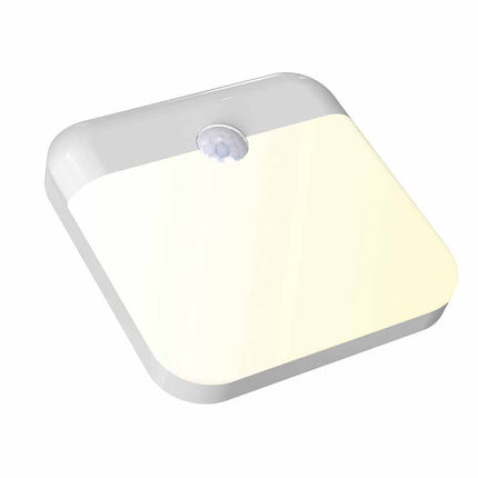 USB Rechargeable Magnetic PIR Motion Sensor Night Light, Dual Color LED Lamp for Bathroom Closet Stairs