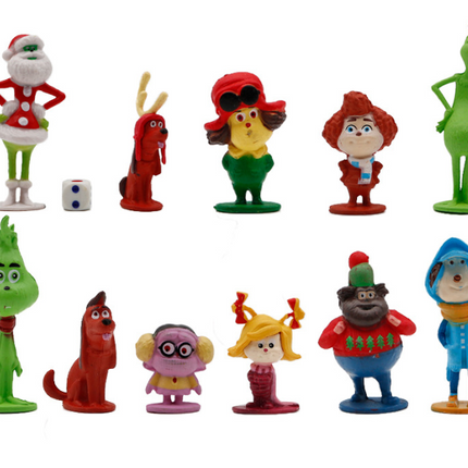 12Pcs How the Grinch Stole Christmas Cartoon Action Figure Kids Toy Doll Gifts