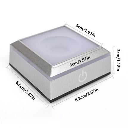 Square/Round 3D LED Light Base Display Stand Holder For Crystal Art Glass Base