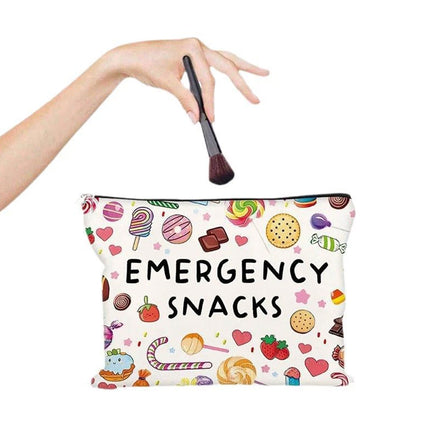 Emergency Snacks Canvas Storage Bag - Zippered Design, Multiple Color Options for Snacks & Sweets