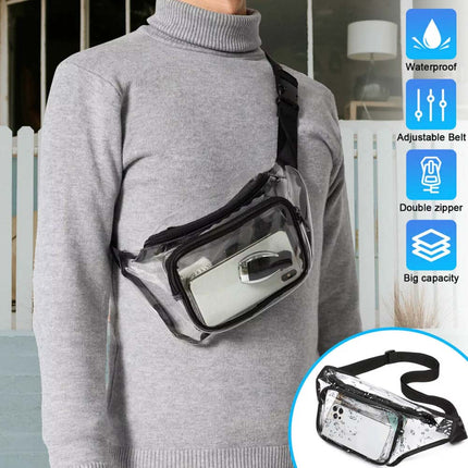 Clear Waterproof Adjustable Waist Fanny Pack for Men & Women