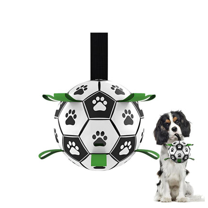 Dog Soccer Ball Grab Tabs Interactive Pet Dog Toy Football with Ball Pump