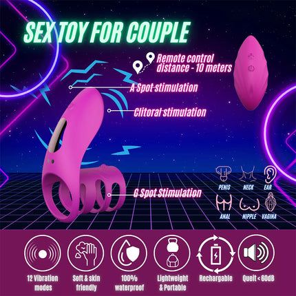 Vibrating Cock Ring Clitoral Vibrator USB G-Spot Adult Sex Toys For Couples