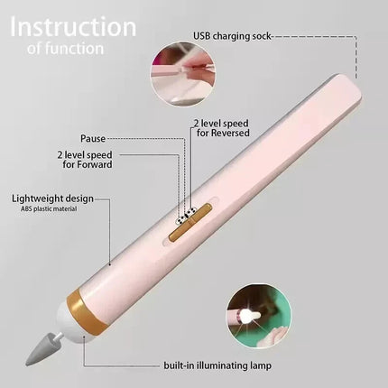 Electric Nail File Drill Portable USB Manicure Pedicure Machine Set Professional