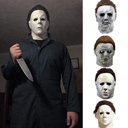 Fancy Halloween Michael-Myers Mask Adult Size Scary Latex Full Head  Dress Prop