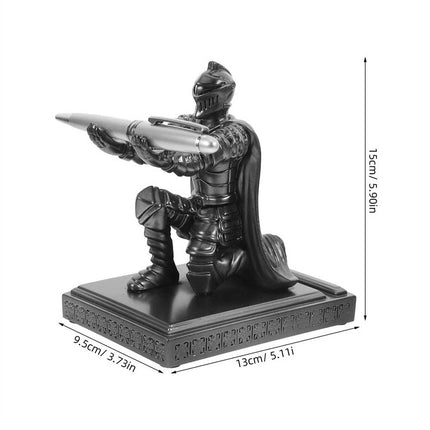 Office Warrior Resin Soldier Pen Holder: Medieval Knight Pencil Organizer & Desk Decor
