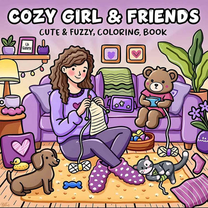 Girls & Friends Coloring Book Easy Bold Pattern Adult Stress Relief Book