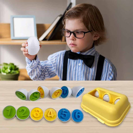 6 Pack Matching Shape Eggs, Montessori Sensory Colour Sorting Puzzle Toy for Toddler Babies