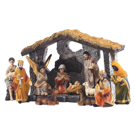 Christmas Crib Figure Scene Ornament – Gift Box for Household Supplies