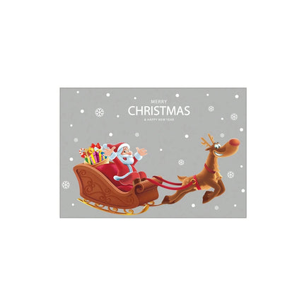 Santa Claus Sleigh Wall & Window Sticker - Christmas Glass Door Vinyl Decal for Home Decor