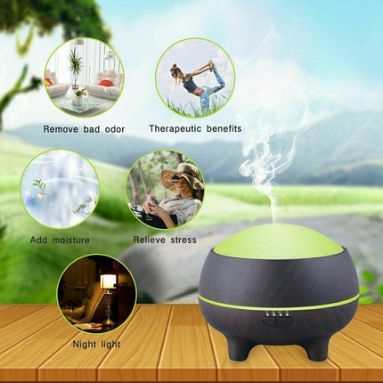 Aromatherapy Diffuser Bluetooth Speaker 7 Color LED Light For Bedroom,Yoga 300ml