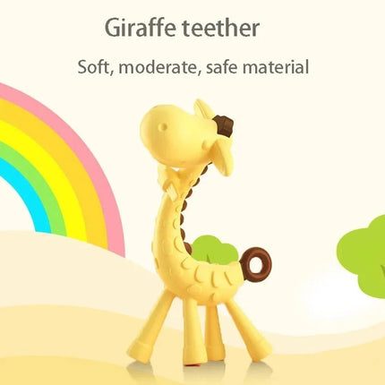 Silicone Teething Toothbrush Giraffe Shape BPA Free Chew Toy, 3 Count