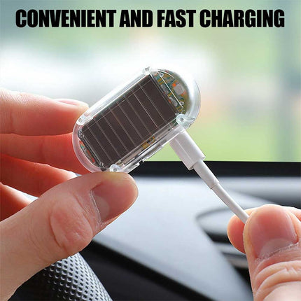 2-Pack Car Solar Dummy Alarm Light Anti-Theft LED Flashing Warning Security Light for Night Use