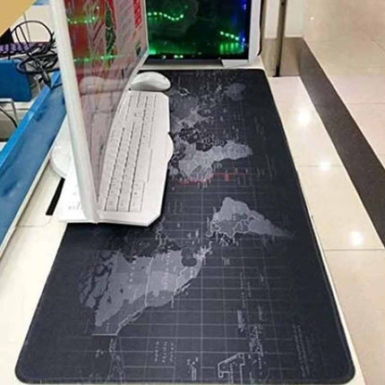 World Map Large Gaming Desk Mat 90×40cm, Extended Keyboard Mouse Pad Non-Slip Rubber Base