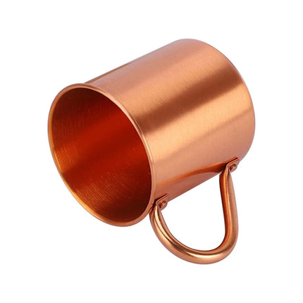 450ML Pure Copper Moscow Mule Mug, Gold Copper Drinking Cup for Coffee Beer Cocktail & Camping