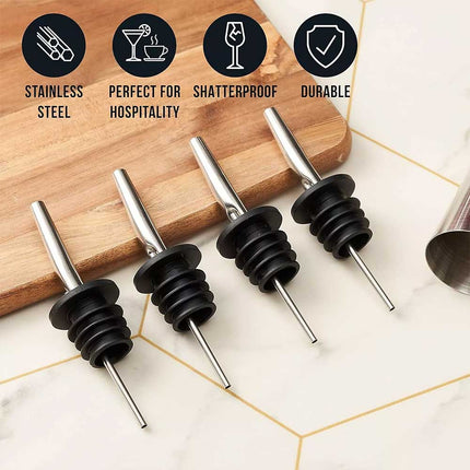 10 x Stainless Steel Bottle Spouts Oil Wine Liquor Pourer Dispenser Pour Stopper
