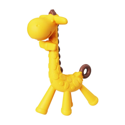 Silicone Teething Toothbrush Giraffe Shape BPA Free Chew Toy, 3 Count