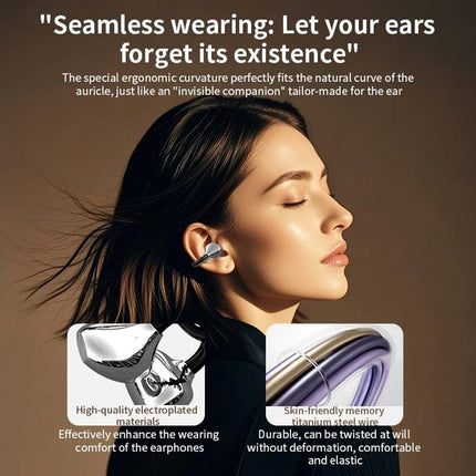 Clip-On Bluetooth 5.3 Open Ear Earbuds, Wireless Headphones for Android & iPhone