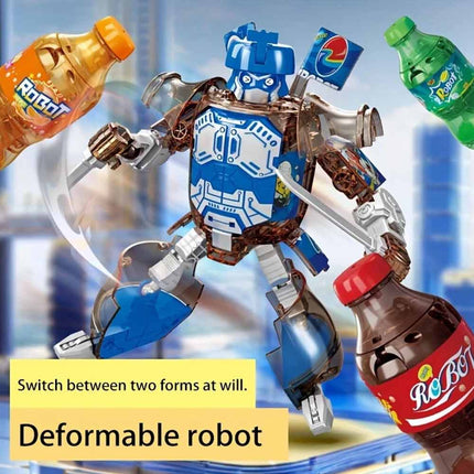 Deformable Bottle Robot Action Figure, Transformable Robot Toy, Children Creative Play Gift