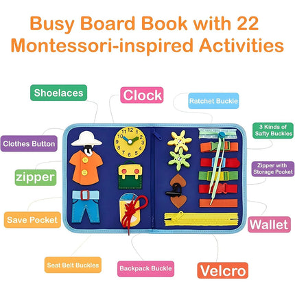 Blue Montessori Busy Board Intelligence Learning Toy Sensory Board Toy