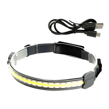 COB LED Headlamp Torch Flashlight Work Light Bar Head Band Lamp USB Charging
