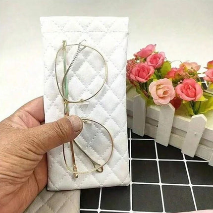 Glasses Case Pouch PU Leather Spring Close Soft Case Glasses / Sunglasses/ Phone