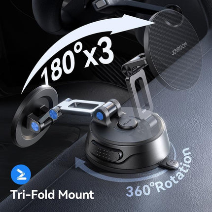 Magnetic Car Phone Mount Foldable Dashboard Holder with Suction Cup Base