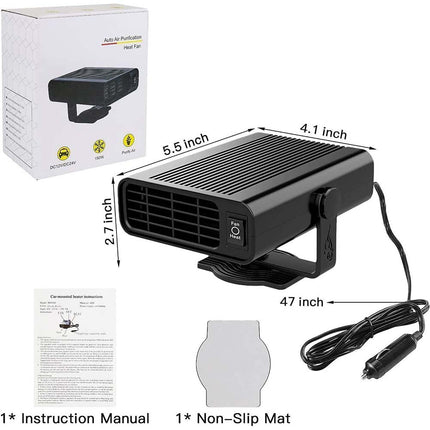 Electric Car Heater DC 12V Heating Fan Defogger Defroster Demister Portable