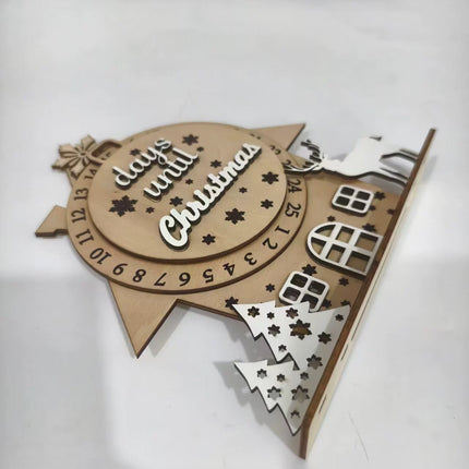 Tabletop Christmas Advent Calendar - Countdown Decor with Changeable Daily Numbers