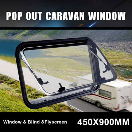 RV caravan 450*900mm push out window locking handle with strut attachment