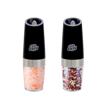 2 Pack Electric Salt & Pepper Shakers – Gravity Operated Spice Grinders