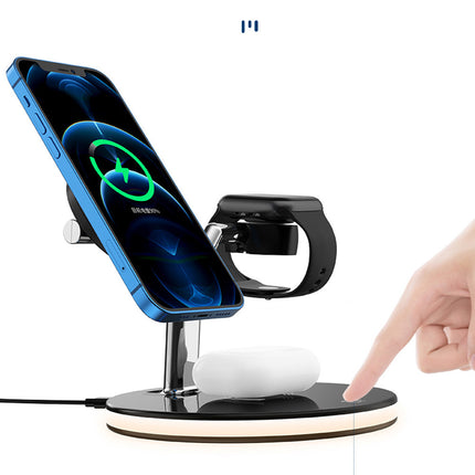 3‑in‑1 Wireless Charging Dock Station, Multi‑Device Wireless Charger for Smart Watch & Mobile Phone