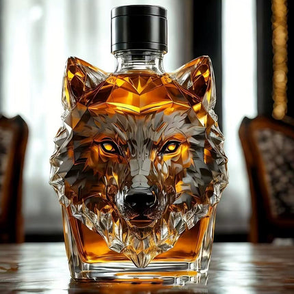 Unique Animal Head Glass Whiskey & Wine Decanter Bottle