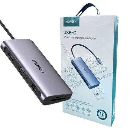 10-in-1 USB-C Docking Station with HDMI VGA Gigabit LAN USB 3.0 SD TF Audio PD Charger