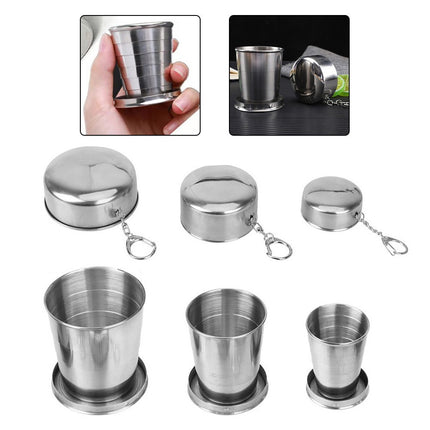 Folding 304 Stainless Steel Telescopic Drinking Cup for Camping Hiking