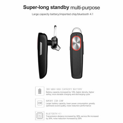 Wireless Bluetooth Headset Mobile Phone Hands Free Earpiece for Samsung iPhone